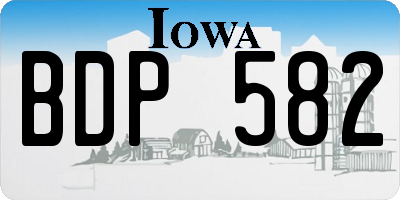 IA license plate BDP582