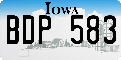 IA license plate BDP583