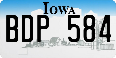 IA license plate BDP584