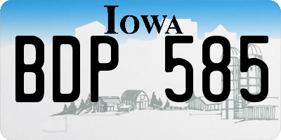 IA license plate BDP585