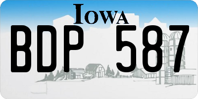 IA license plate BDP587