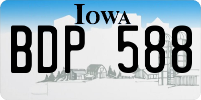 IA license plate BDP588