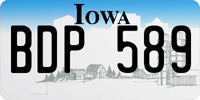 IA license plate BDP589