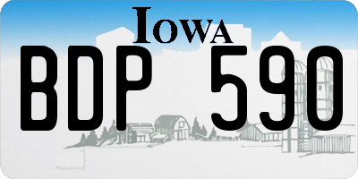 IA license plate BDP590