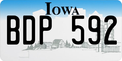 IA license plate BDP592