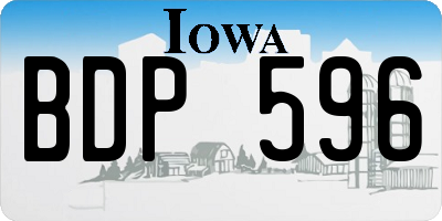 IA license plate BDP596