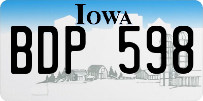 IA license plate BDP598