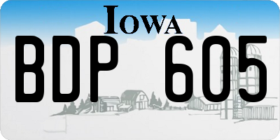 IA license plate BDP605