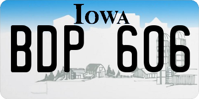 IA license plate BDP606