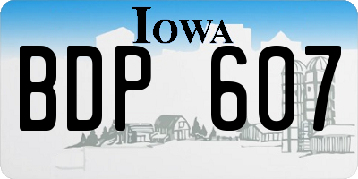 IA license plate BDP607
