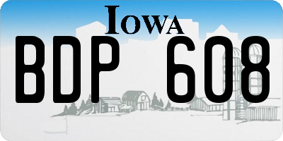 IA license plate BDP608