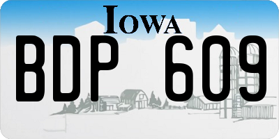 IA license plate BDP609