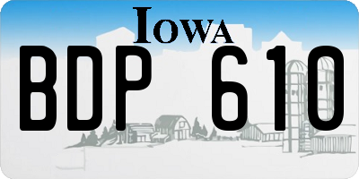 IA license plate BDP610