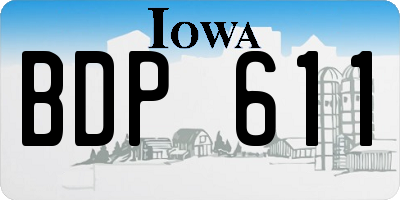 IA license plate BDP611