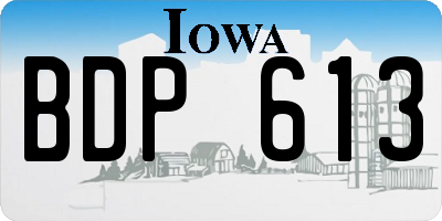 IA license plate BDP613