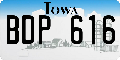 IA license plate BDP616