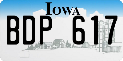 IA license plate BDP617