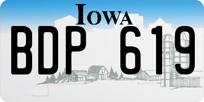 IA license plate BDP619
