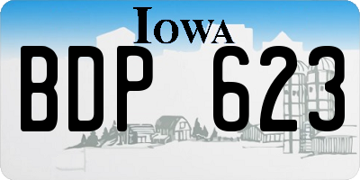 IA license plate BDP623