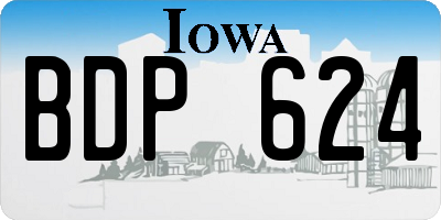 IA license plate BDP624