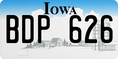 IA license plate BDP626