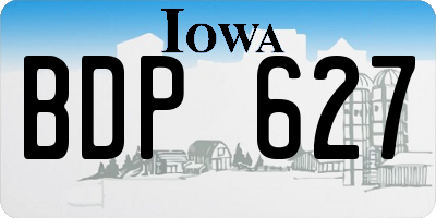 IA license plate BDP627