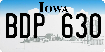 IA license plate BDP630