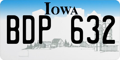 IA license plate BDP632