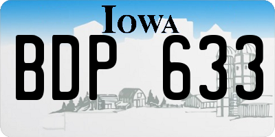IA license plate BDP633