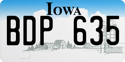 IA license plate BDP635