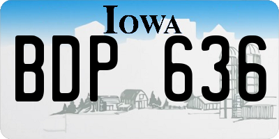 IA license plate BDP636