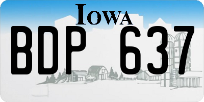 IA license plate BDP637