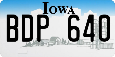 IA license plate BDP640