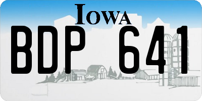 IA license plate BDP641