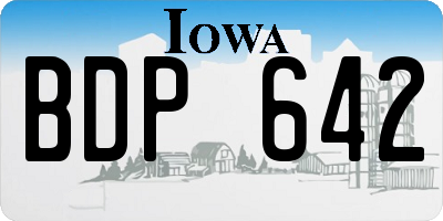 IA license plate BDP642