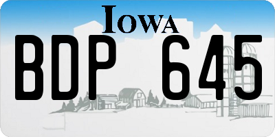 IA license plate BDP645