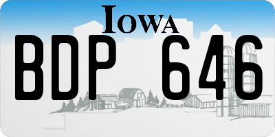 IA license plate BDP646