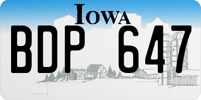 IA license plate BDP647