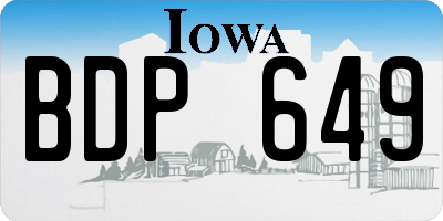 IA license plate BDP649