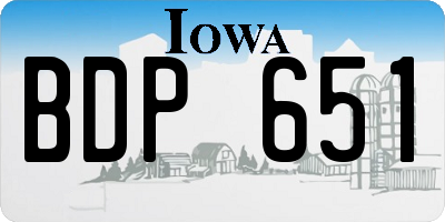 IA license plate BDP651