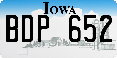 IA license plate BDP652