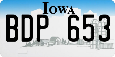 IA license plate BDP653