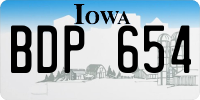 IA license plate BDP654