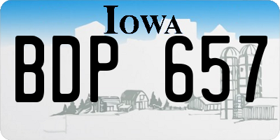 IA license plate BDP657