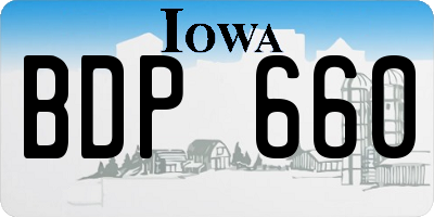 IA license plate BDP660