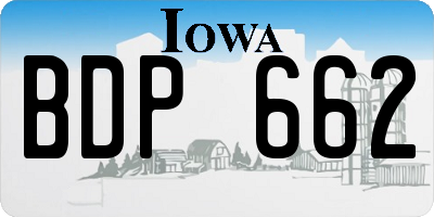 IA license plate BDP662