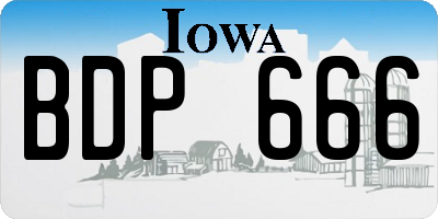 IA license plate BDP666