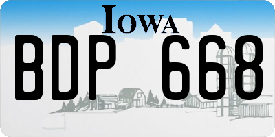 IA license plate BDP668