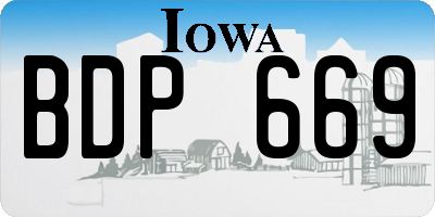 IA license plate BDP669