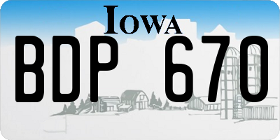IA license plate BDP670